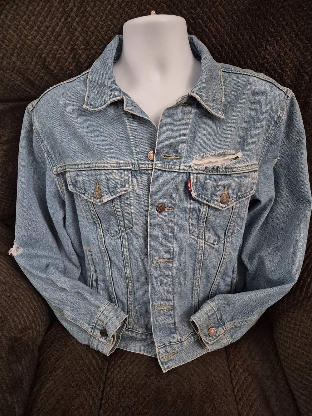 Levi's Women's Ex-Boyfriend Trucker Jacket Denim Lt. Blue Jean Lrg